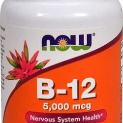 NOW Foods Vitamina B12 5000mcg - 60 Pastilhas Sublinguais para Energia e Vitalidade