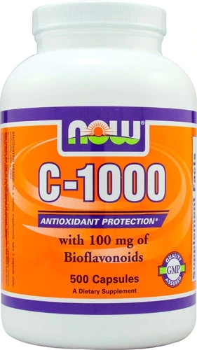 NOW Foods C-1000: Vitamina C Pura com Bioflavonoides - 500 Cápsulas Veganas