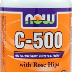 NOW Foods C-500 com Rose Hips - 250 Comprimidos: Vitamina C Potente para Imunidade e Bem-Estar