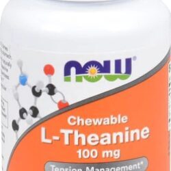 NOW Foods L-Theanine 100mg Mastigável - 90 Tabletes: Relaxamento e Foco em Cada Dose