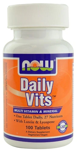 NOW Foods Daily Vits Multivitamínico e Mineral - 100 Comprimidos - Energia e Bem-Estar Diário