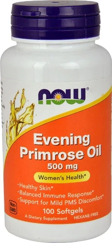 Óleo de Prímula NOW Foods 500mg - 100 Cápsulas Gelatinosas - Bem-Estar Feminino