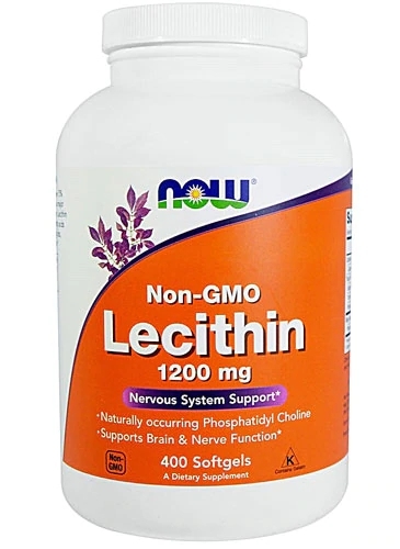 NOW Foods Lecithin 1200mg - 400 Cápsulas Softgel - Suporte ao Bem-Estar