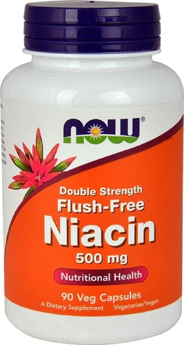 NOW Foods Niacina Flush-Free 500mg - 90 Cápsulas Vegetais | Vitamina B3 Sem Rubor
