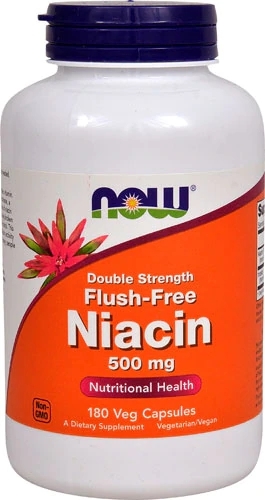 NOW Foods Niacina Flush-Free 500mg - 180 Cápsulas: Saúde Cardiovascular e Bem-Estar sem Rubor