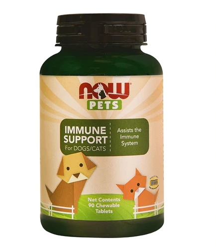 NOW Foods Pets Immune Support Cães e Gatos - 90 Comprimidos Mastigáveis para Imunidade