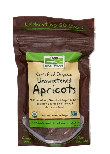 Damascos Orgânicos Sem Açúcar NOW Foods Real Food - 454g | Puro Sabor e Nutrição