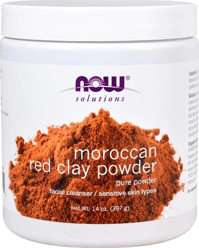 Argila Vermelha Marroquina NOW Foods Solutions 400g: Purificação e Revitalização Profunda para Sua Pele