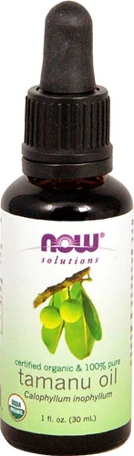 Óleo de Tamanu Orgânico NOW Foods Solutions - 30ml: Puro, Natural e Regenerador para Pele e Cabelos