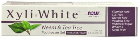 NOW Foods Solutions Xyli White™ Neem & Tea Tree Toothpaste Gel Mint -- 6.4 oz