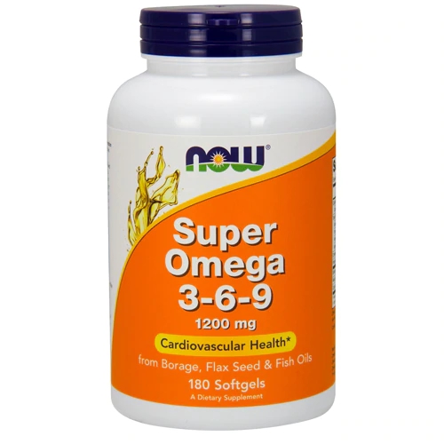 NOW Foods Super Ômega 3-6-9 1200mg - 180 Cápsulas Gelatinosas: Saúde Cardiovascular e Bem-Estar Completo