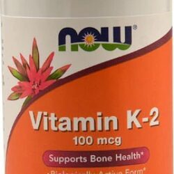 NOW Foods Vitamina K2 MK-4 100 mcg - 100 Cápsulas Vegetarianas para Saúde Óssea e Cardiovascular