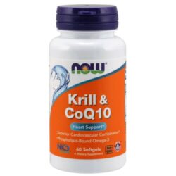 NOW Krill & CoQ10 Heart Support - Suporte Cardíaco 60 Cápsulas Gelatinosas