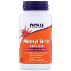 NOW Methyl B-12 5000 mcg - 90 Cápsulas Vegetais: Energia e Bem-Estar Otimizados