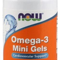 NOW Omega-3 Mini Gels - 90 Cápsulas Gelatinosas de Óleo de Peixe - Suporte Cardiovascular e Cerebral