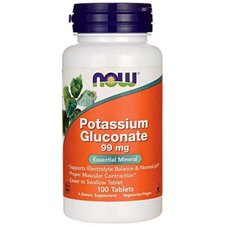 NOW Potassium Gluconate -- 99 mg - 100 Tablets