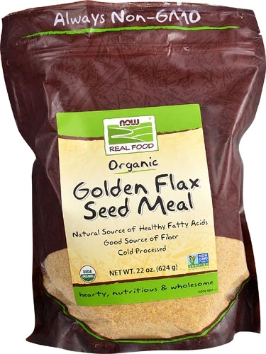 Linhaça Dourada Orgânica NOW Real Food - Moída 623g