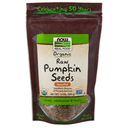 NOW Real Food Organic Raw Pumpkin Seeds Unsalted -- 12 oz