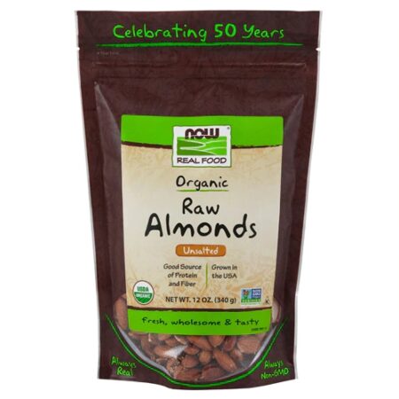 NOW Real Food Organic Shelled Almonds Raw Unsalted -- 12 oz