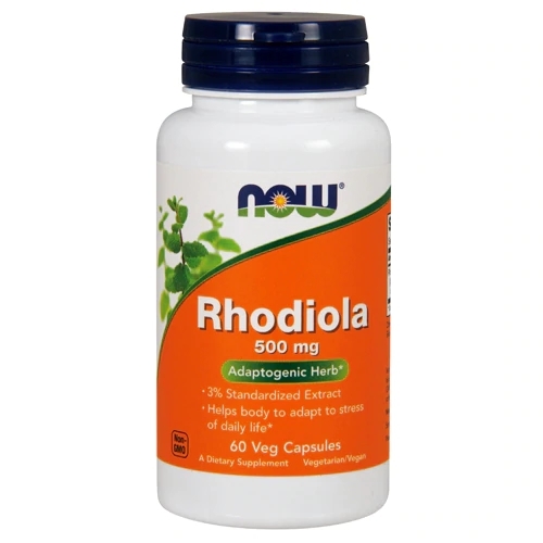NOW Rhodiola 500 mg - 60 Cápsulas Vegetais: Energia Natural e Bem-Estar Adaptogênico