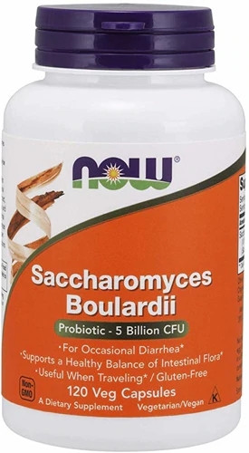 NOW Saccharomyces Boulardii 5 Bilhões CFU - 120 Cápsulas Veganas | Saúde Intestinal