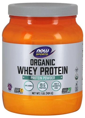Proteína Whey Orgânica NOW Sports Sem Sabor 454g - Pureza e Nutrição Superior
