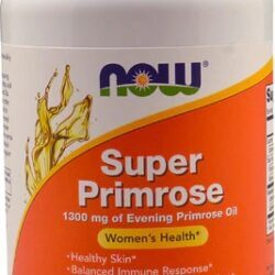 NOW Super Óleo de Prímula 1300mg - 120 Cápsulas Gelatinosas - Saúde Hormonal e Pele Radiante