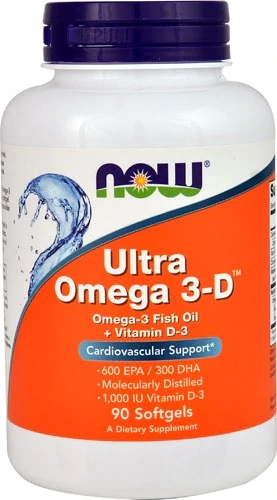 NOW Ultra Omega 3-D™ - 90 Cápsulas Gelatinosas: Sua Dose Diária de Saúde Cardiovascular e Bem-Estar