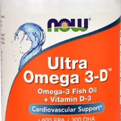 NOW Ultra Omega 3-D™ - 180 Cápsulas Gelatinosas de Óleo de Peixe com Vitamina D3