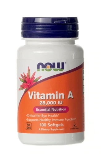 NOW Vitamina A 25000 IU - 100 Softgels | Suporte Imunológico e Saúde Ocular
