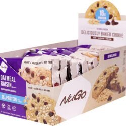 NuGo Nutrition Cookies Proteicos Aveia e Passas - 12 Cookies (Aprox. 500g)