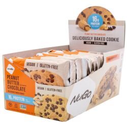 Cookies de Proteína NuGo Nutrition Sabor Pasta de Amendoim e Chocolate - 12 Unidades