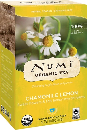 Chá Orgânico Numi Camomila Limão Sem Cafeína - 18 Sachês (Aprox. 30g)