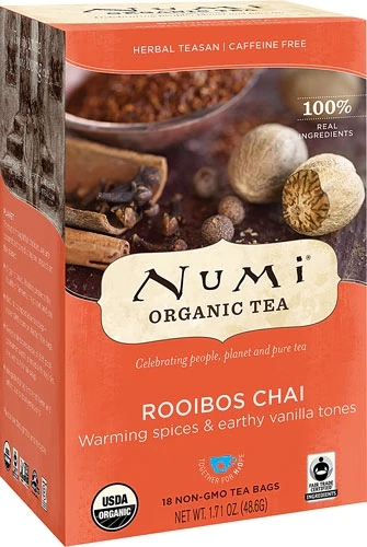 Numi Rooibos Chai Tea - 18 Sachês (Cápsulas) - Sabor Autêntico e Bem-Estar