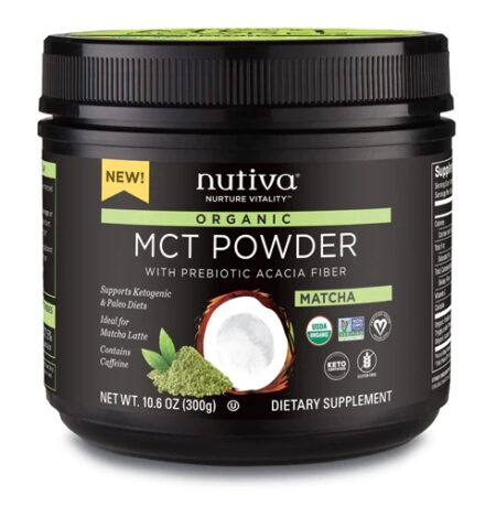 Nutiva MCT Powder with Prebiotic ACACIA Fiber Matcha -- 10.6 oz