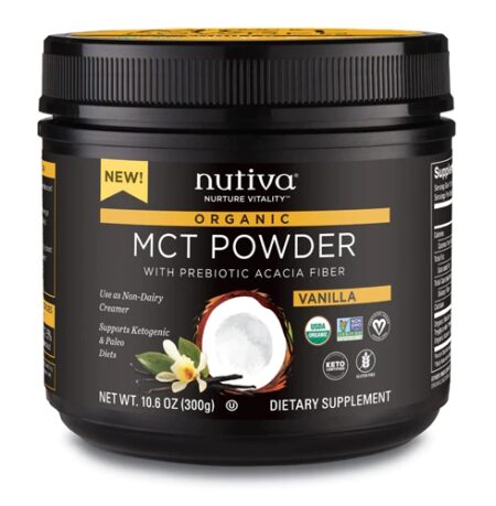 Nutiva MCT Powder with Prebiotic Acacia Fiber Vanilla -- 10.6 oz