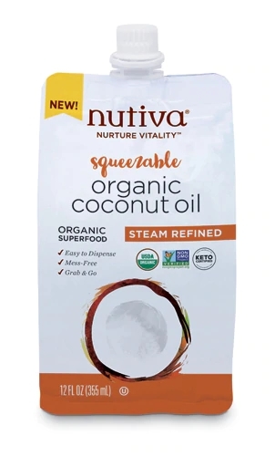 Óleo de Coco Orgânico Nutiva Steam Refined 355ml - Puro e Versátil