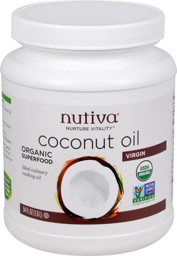 Óleo de Coco Virgem Orgânico Nutiva - 1.6 Litros (54 fl oz) - Puro e Natural
