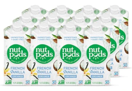 Nutpods Non-Dairy Creamer Unsweetened French Vanilla -- 12 Packs