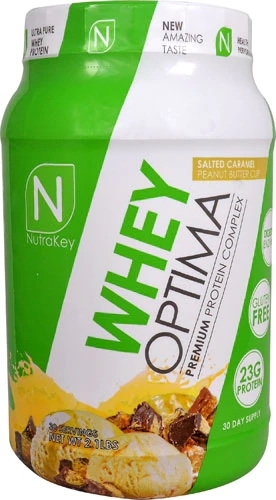 Whey Protein NutraKey Optima Salted Caramel Peanut Butter Cup - 953g | Sabor Irresistível e Alta Performance