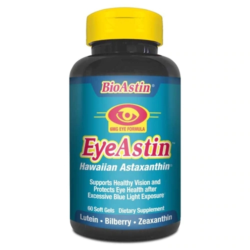 Nutrex Hawaii BioAstin EyeAstin 6mg - Suplemento de Astaxantina para Saúde Ocular - 60 Softgels