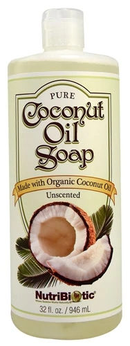 Sabonete Líquido de Óleo de Coco NutriBiotic Sem Perfume - 946ml (32 fl oz) - Higiene Natural e Suave