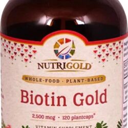 NutriGold Biotin Gold® 2500 mcg - 120 Plantcaps®: Potencialize seus Cabelos, Pele e Unhas no Brasil
