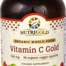 NutriGold Vitamina C Orgânica Integral - 90 Cápsulas Vegetais Veganas - 240mg