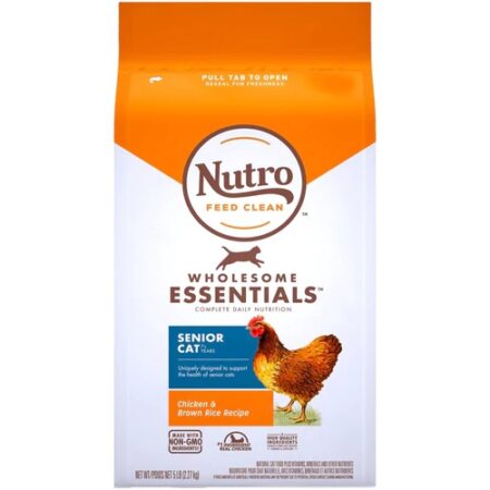 Nutro Wholesome Essentials Senior Dry Cat Food Chicken & Brown Rice -- 5 lbs