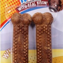 Nylabone Edibles Large Natural Nubz com Bisonte Real - Petiscos Caninos Premium 2 Unidades