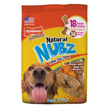 Nylabone Natural Bubz Edible Dog Chews Chicken -- 18 Unit