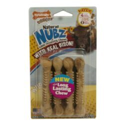 Nylabone Natural Nubz Mordedor Comestível para Cães Pequenos Sabor Bisonte - 4 Unidades