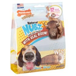 Nylabone Natural Nubz Mordedor Mastigável Essencial para Cães Pequenos - Sabor Bison 12 Unidades