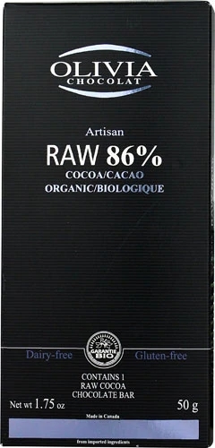 Chocolate 86% Cacau Orgânico Cru Olivia Chocolat - 50g - Puro Sabor e Bem-Estar